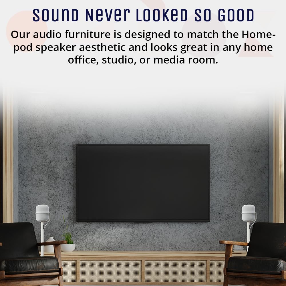 Premium Heavy Duty Powder Coated Steel Speaker Stand for Apple HomePod Gen 1 & 2 - Black | Perfect for Home Theater, Gaming Setup & Music Listening