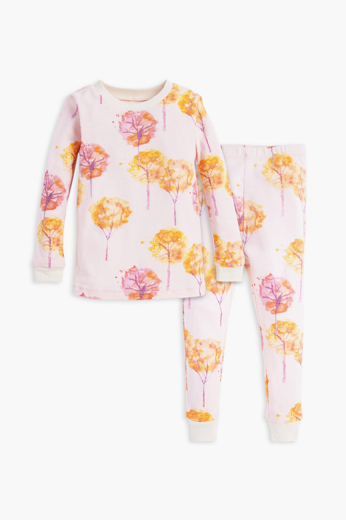 Burt's Bees Fall Foliage Kids Pajama Set - 100% Organic Cotton Pajamas for Boys & Girls - Cozy Autumn Sleepwear for Children - Perfect for Bedtime, Lounging & Holiday Family Photos
