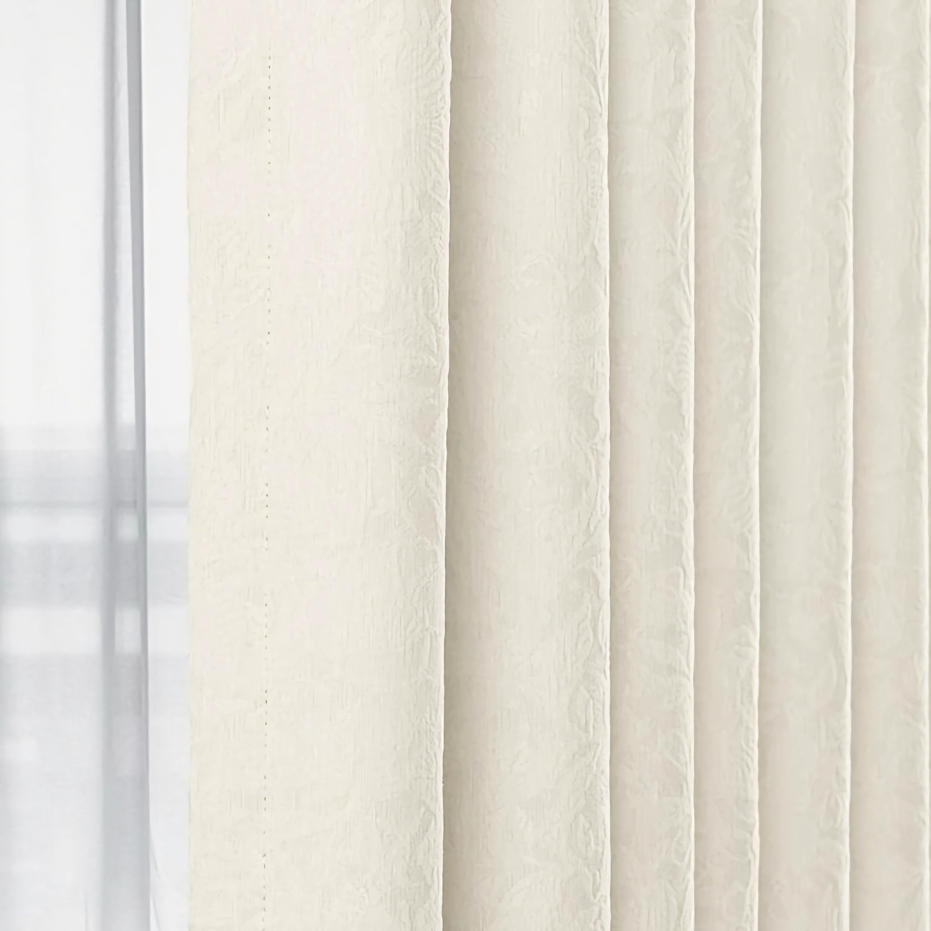 Windsor Jacquard Pale Blue Aqua Floral Blackout Curtains - Heavyweight Classic Custom Drapes for Living Room, Bedroom & Nursery - Noise Reducing & Thermal Insulated Window Treatments