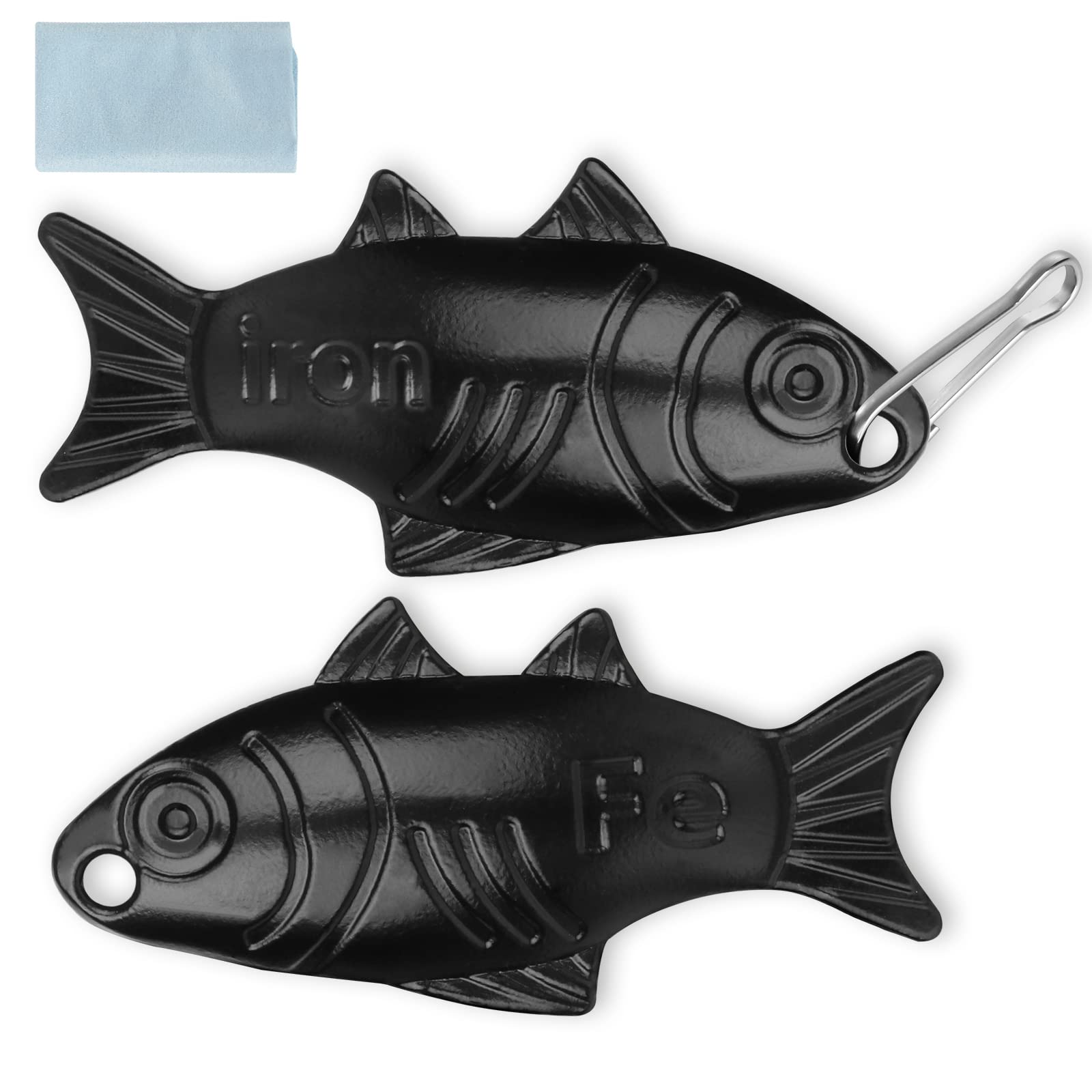 2 Pack Iron Fish - Natural Iron Supplement for Food & Water, Safe Cooking Iron Fish - Vegan, Athletes & Pregnancy Friendly - Perfect for Boosting Iron Intake in Soups, Rice & Tea