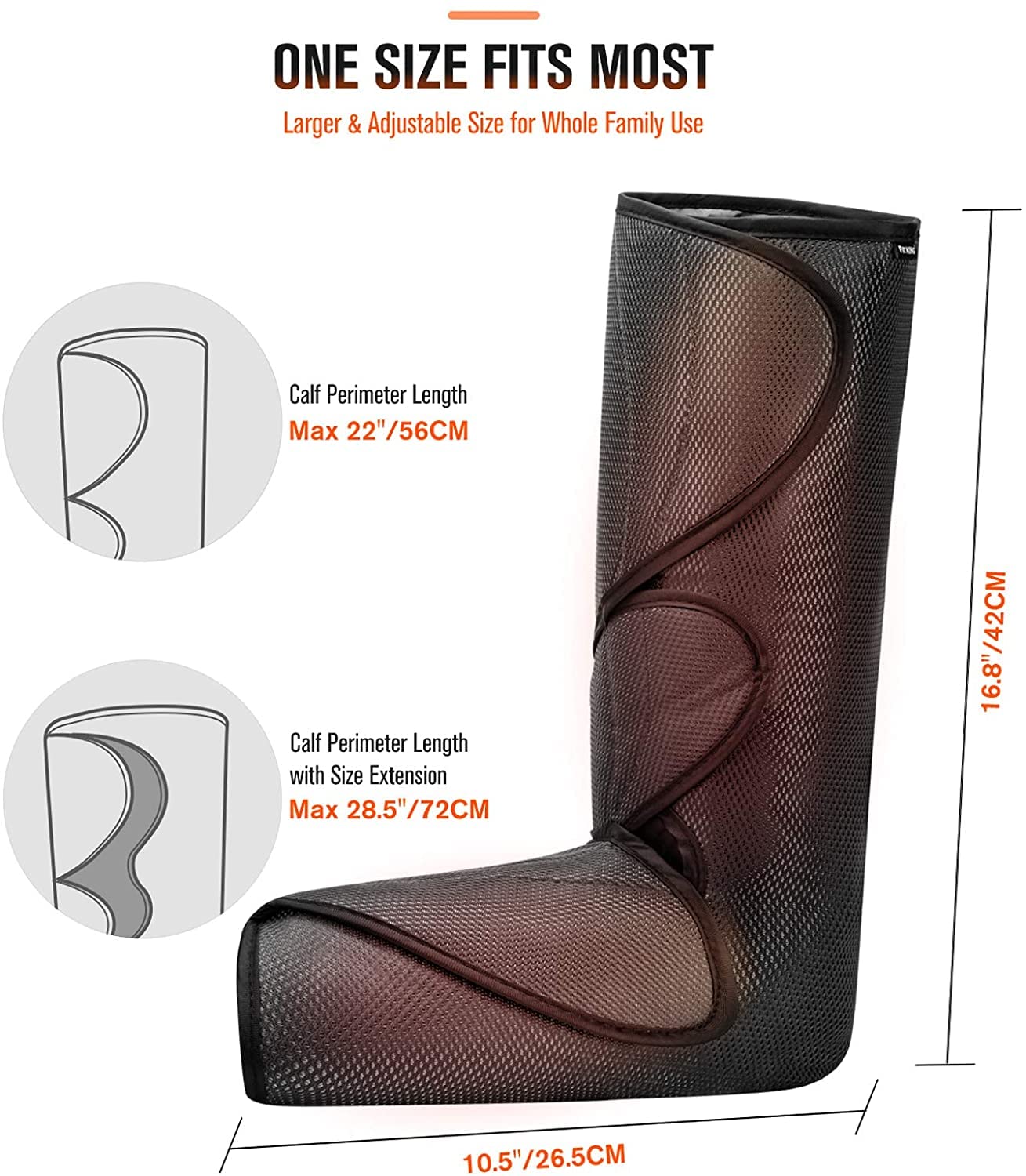FIT KING Leg Massager with Heat - Recovery Boots for Foot & Calf Compression Massage - Relieves Pain, Swelling, Edema & RLS - Improves Blood Circulation - Perfect for Post-Workout Recovery, Office Workers & Pregnancy Swollen Legs Relief