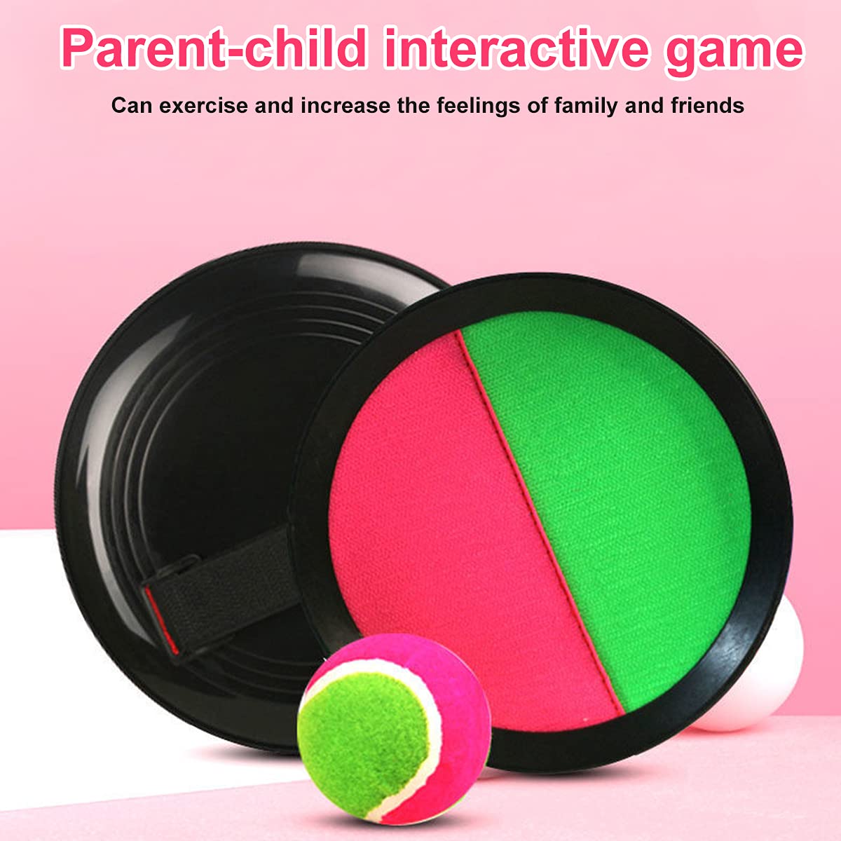 Premium Paddle Toss and Catch Ball Set - 4 Rackets, 2 Balls & 2 Bags - Outdoor Hook & Loop Game for Kids - Perfect for Backyard, Beach, Park and Family Fun Activities