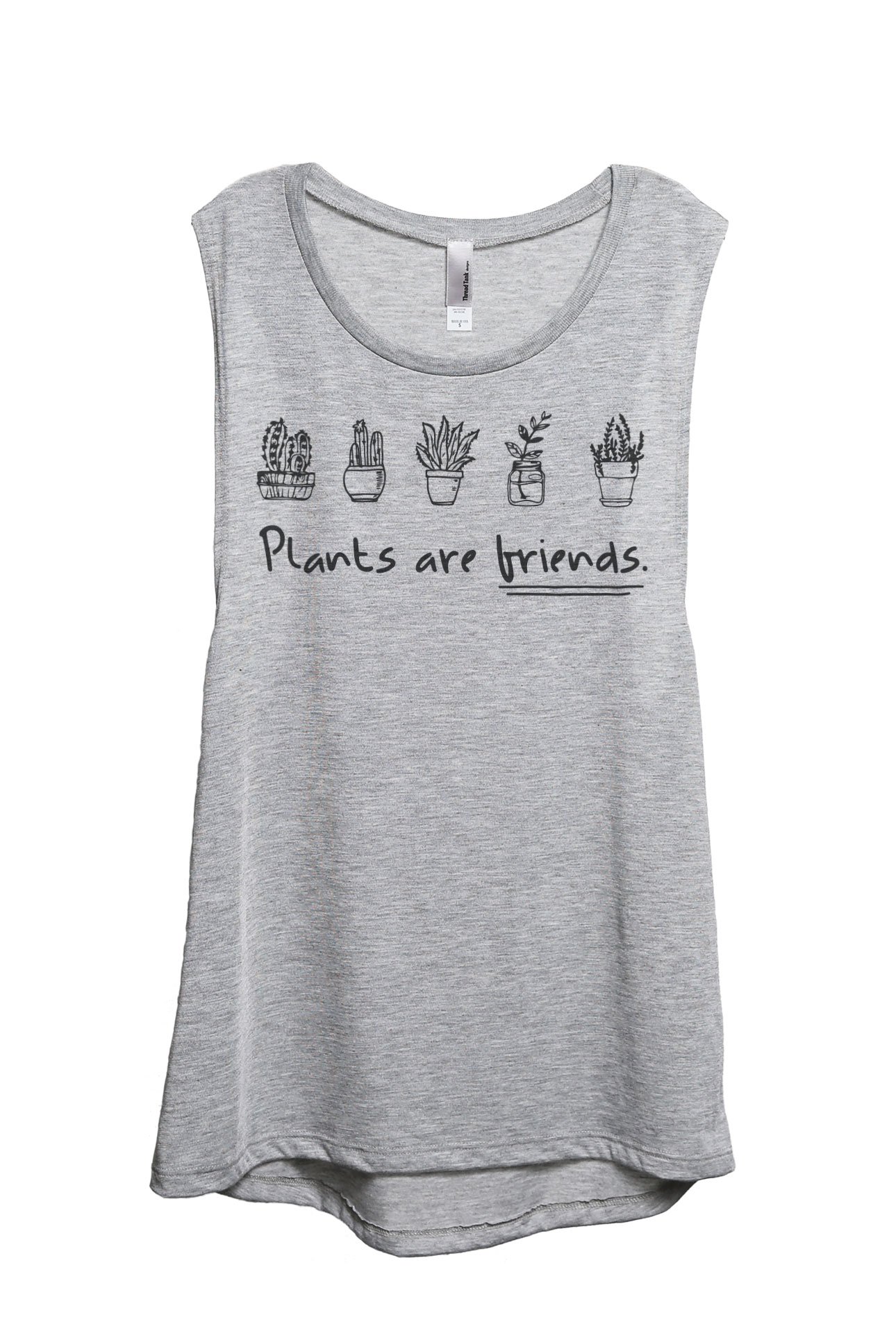 Women's Sleeveless Muscle Tank Top - Breathable Workout Tee for Gym, Yoga & Running | Plants Are Friends Fashion Collection