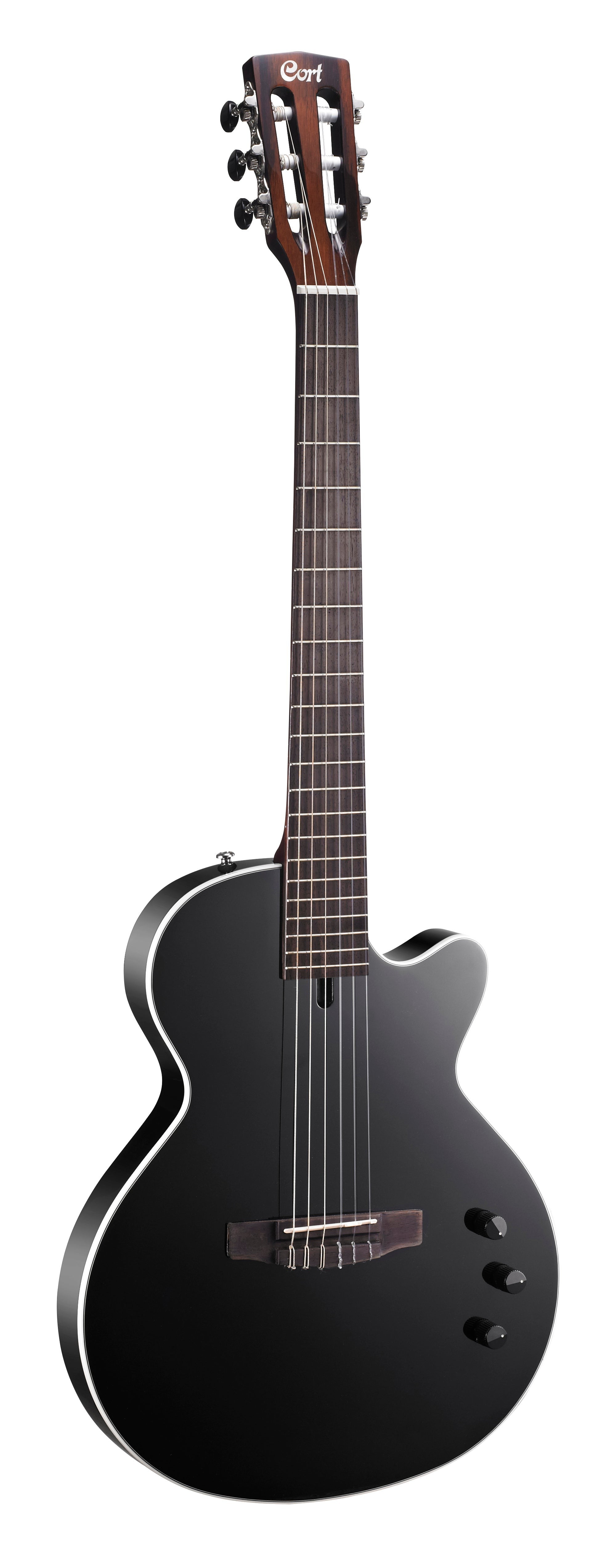 Cort SUNSET NYLECTRIC BK Chambered Classical Acoustic-Electric Guitar with Gloss Finish - Perfect for Stage Performances, Studio Recording & Home Practice