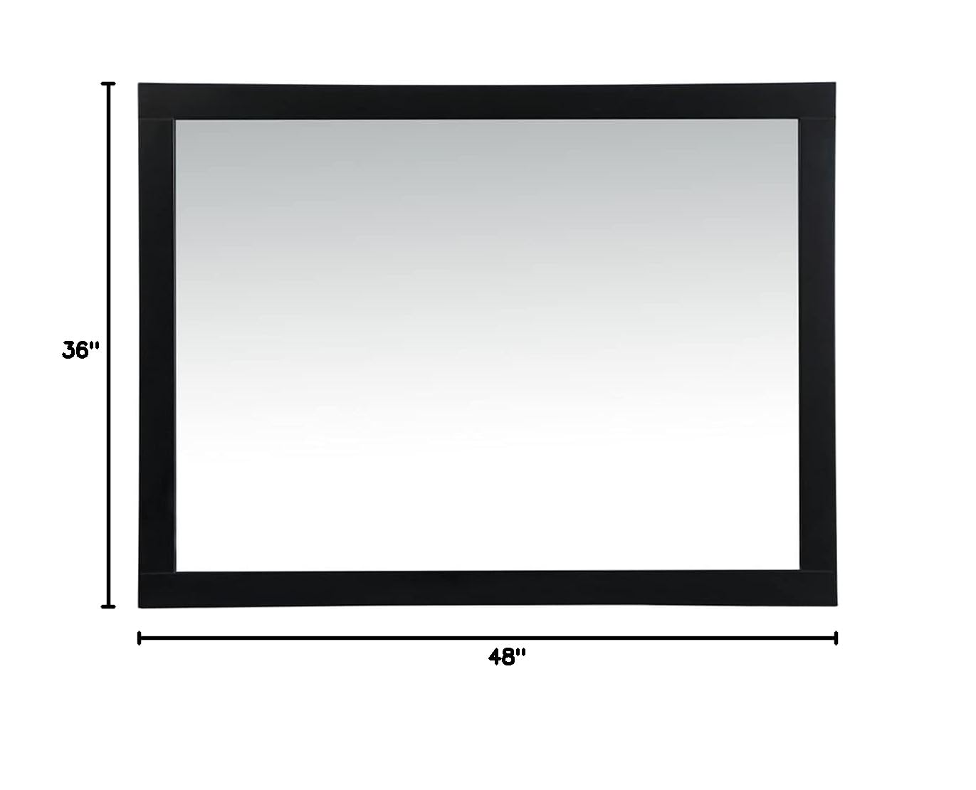 Elegant Black 48x36 Vanity Mirror - MDF & Metal for Bathroom Decor