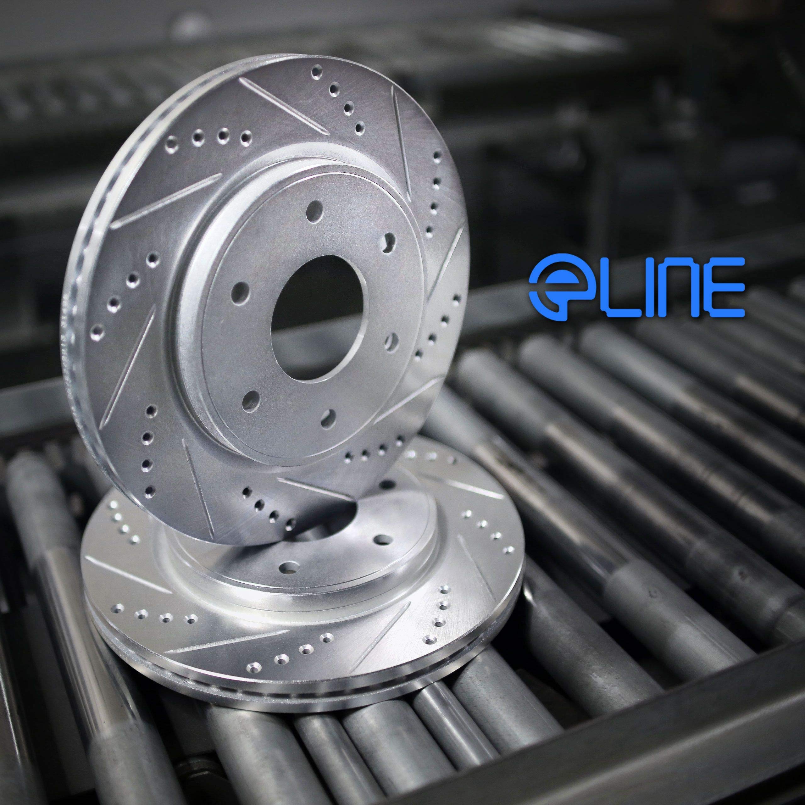R1 Concepts Rear Kit Brake Rotors - Drilled & Slotted Performance Rotors (REC.63056.01) for Enhanced Stopping Power - Perfect for High-Performance Vehicles, Racing, and Daily Driving