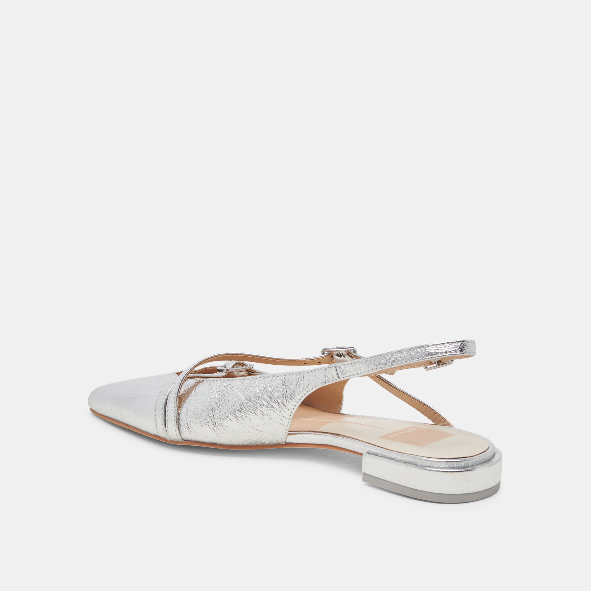 PAMLA FLATS - Women's Silver Crinkle Patent Leather Ballet Flats for Work, Office & Casual Wear | Comfortable & Stylish Shoes for Everyday Use