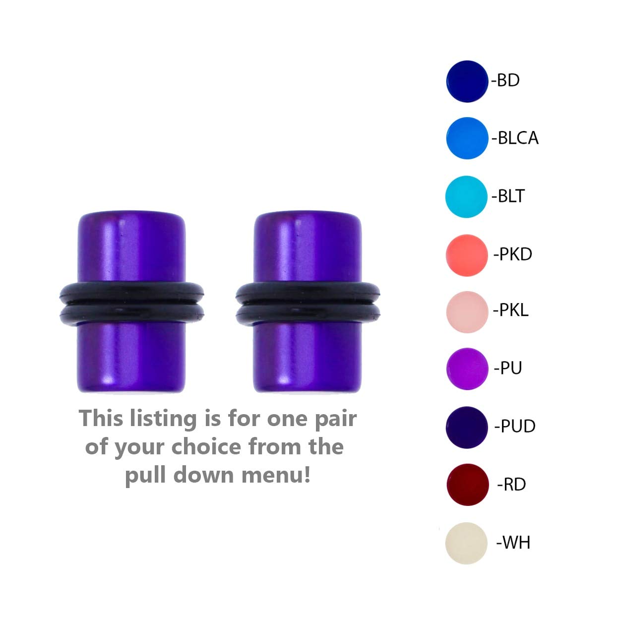 Lex & Lu Acrylic Illusion Ear Plugs with O-Rings - 10G to 0 Gauge Body Jewelry for Stretching & Style | Perfect for Everyday Wear & Alternative Fashion