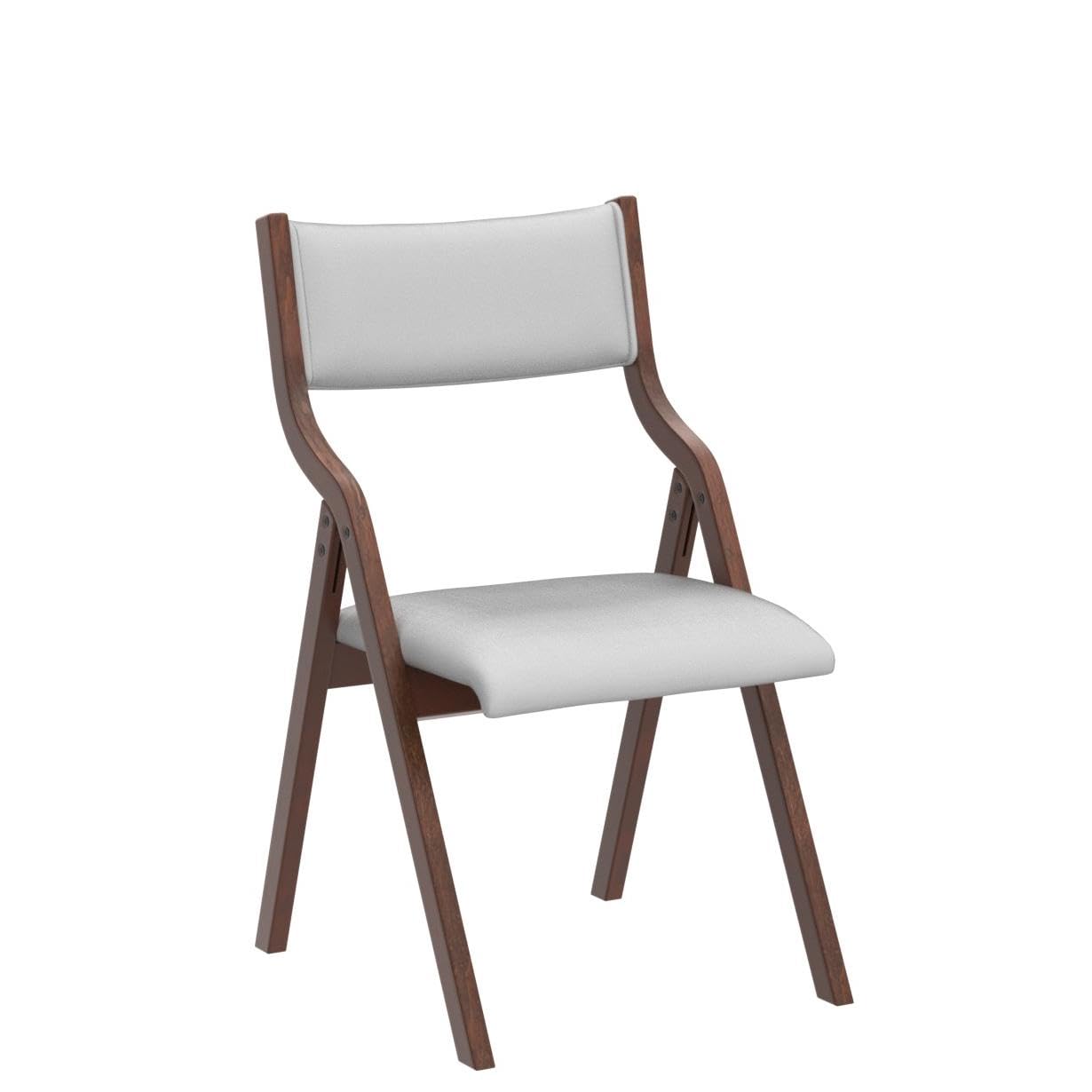 2-Pack Cream White Ball & Cast Kitchen Folding Chairs with Padded Seats - 18