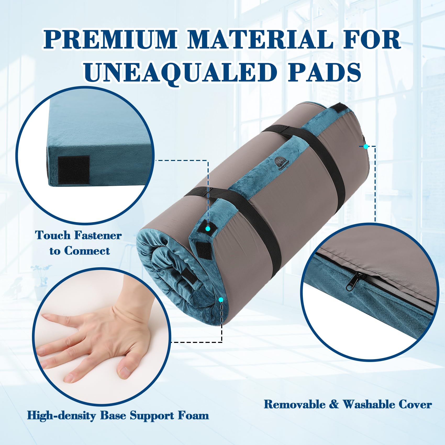 Best Foam Camping Mattress - Portable Roll-Up Sleeping Pad for Adults & Kids - Lightweight Camping Mat for Cot, Tent, RV, Car & Outdoor Adventures - Includes Travel Storage Cover