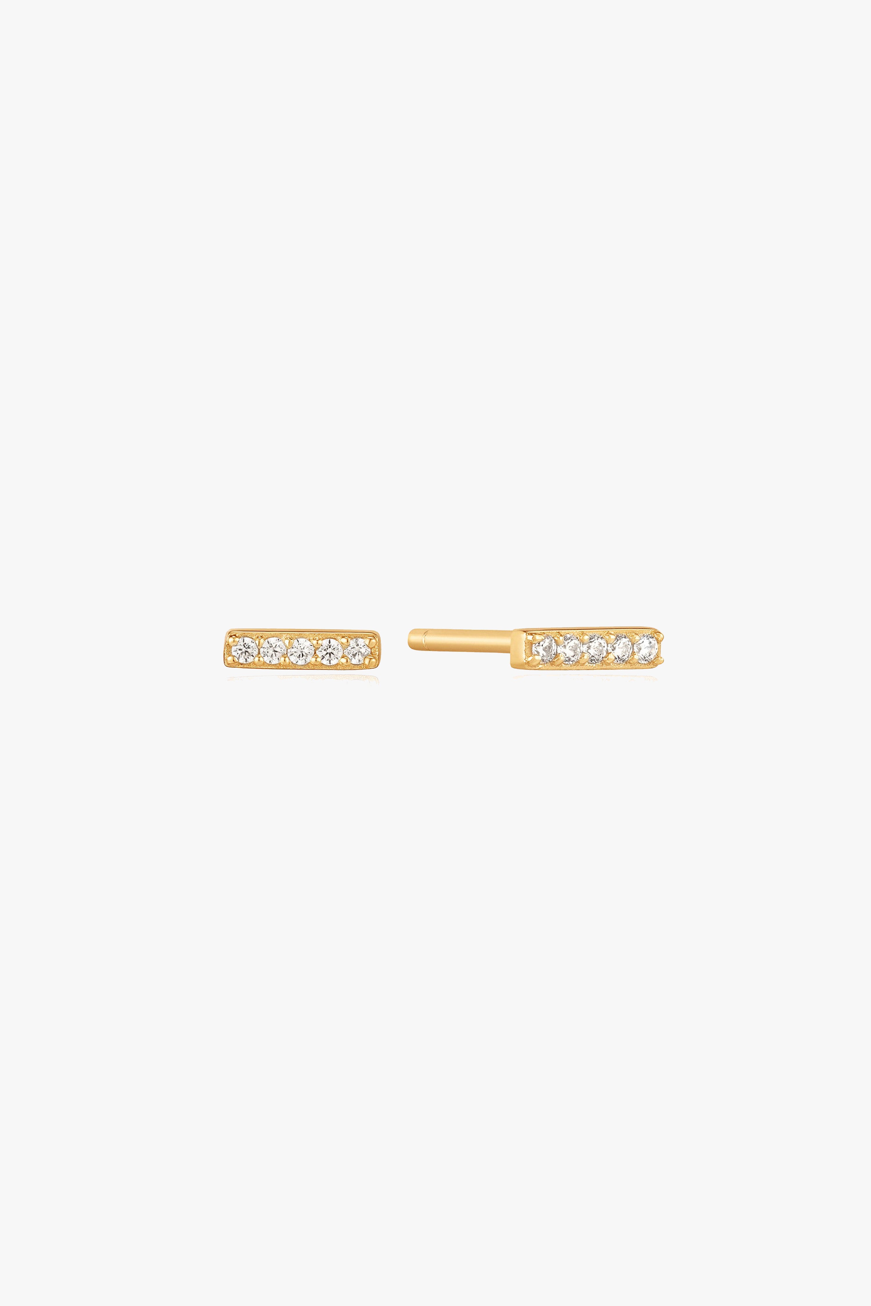 Glam Rock Gold Bar Stud Earrings for Women - Punk Gothic Vintage Style Jewelry - Perfect for Concerts, Parties, and Night Out