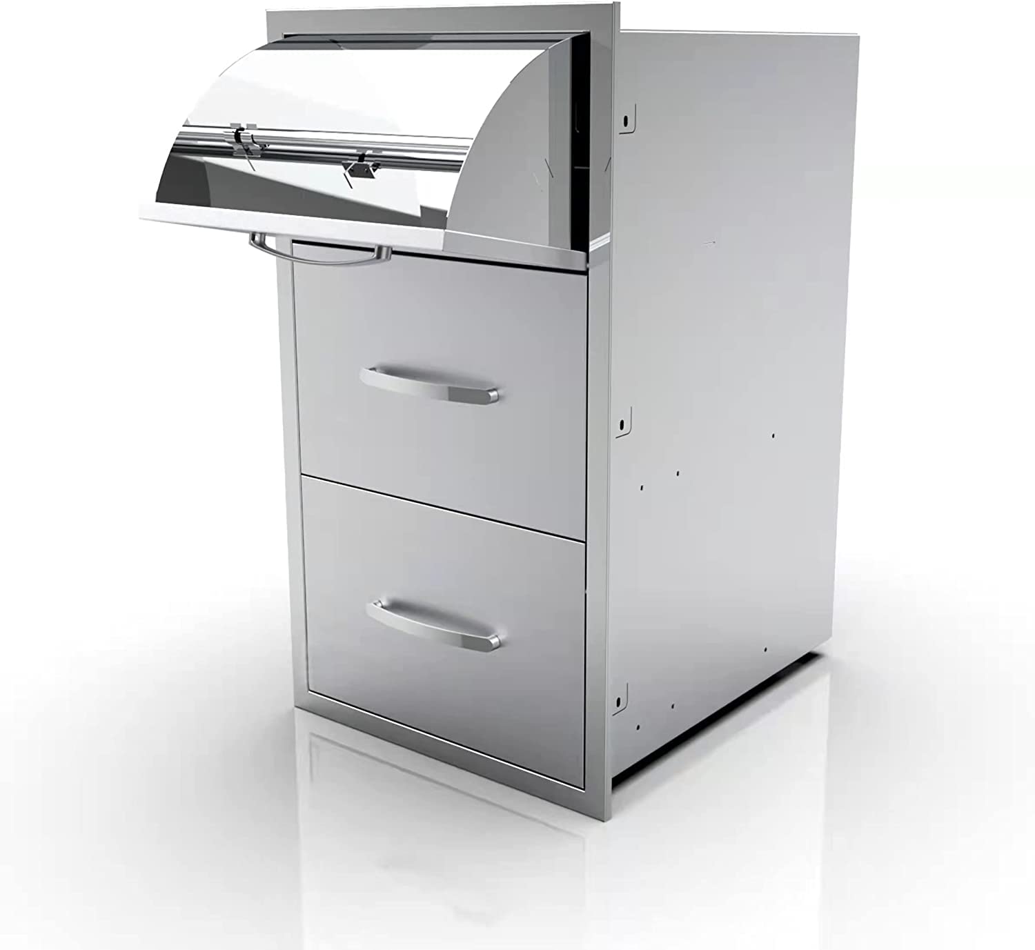 Stainless Steel 3-Drawer BBQ Outdoor Kitchen Storage Cabinet - 17