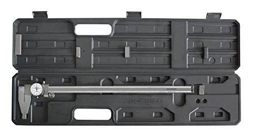 Accusize 18 Inch Heavy-Duty Dial Caliper - 0.001'' Precision Stainless Steel Measuring Tool with Protective Case | Ideal for Metalworking, Woodworking & Engineering Projects
