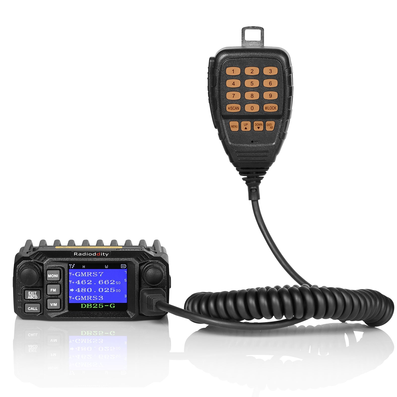 Radioddity DB25-G 25W GMRS Mobile Radio with Quad Watch, UHF/VHF Scanning & Repeater Capability - Perfect for Off-Roading, Emergency Communication & Outdoor Adventures