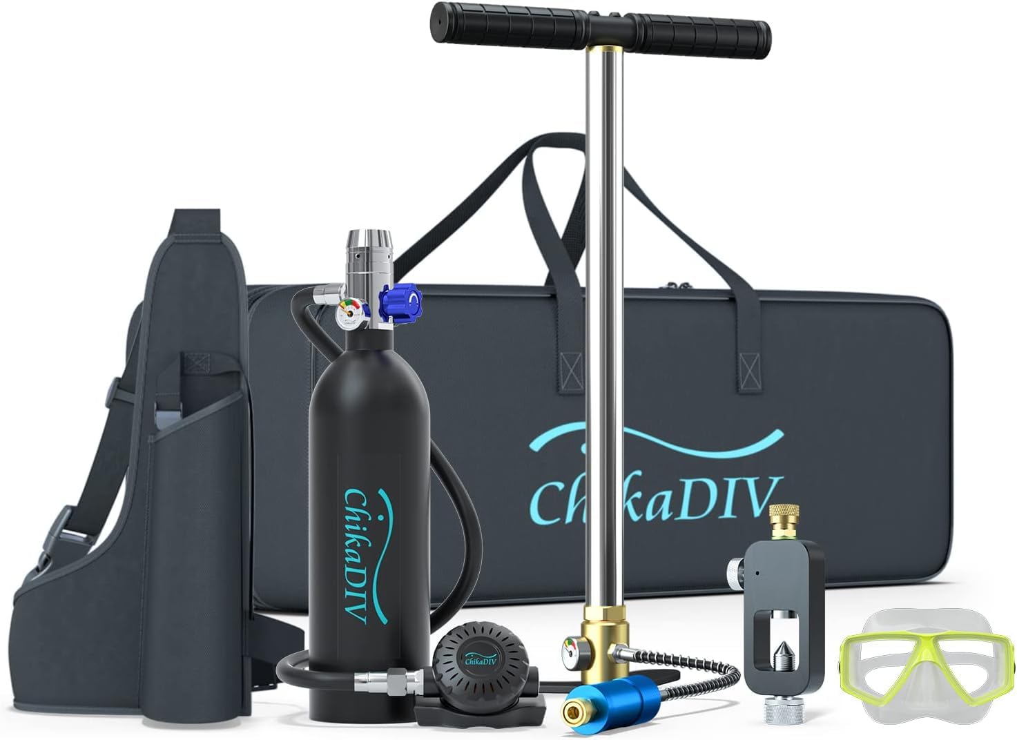 1L Mini Scuba Tank - Portable Emergency Oxygen Tank for Diving, Snorkeling, Fishing & Boat Repair | Compact Scuba Gear for Rescue & Underwater Adventures