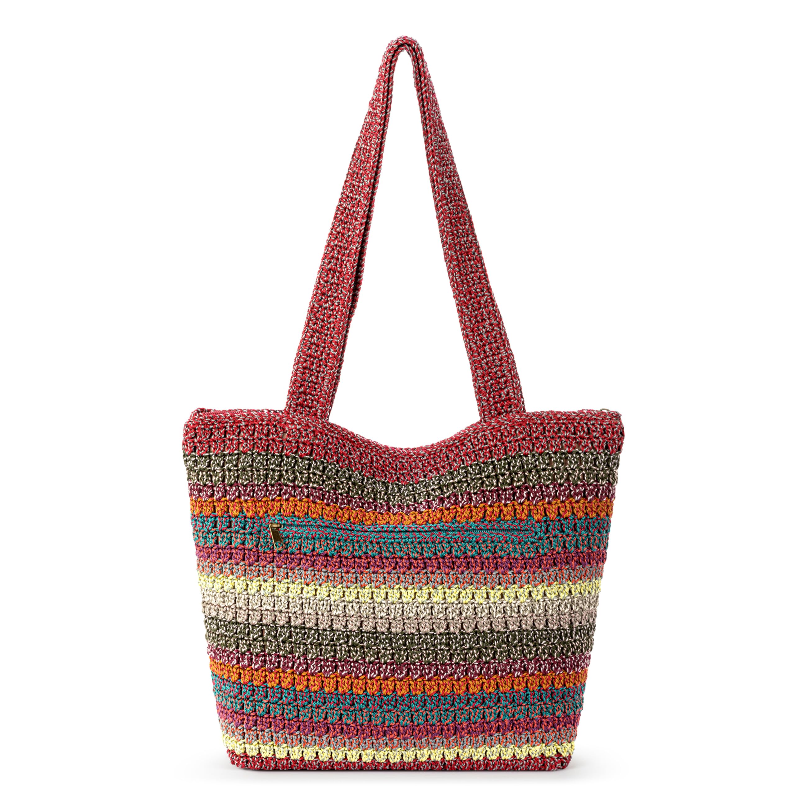 The Sak Casual Classics Hand Crocheted Women's Tote Bag - Stylish Shoulder Purse for Everyday Use, Travel & Beach - Perfect as a Work Bag, Weekend Outing or Vacation Accessory