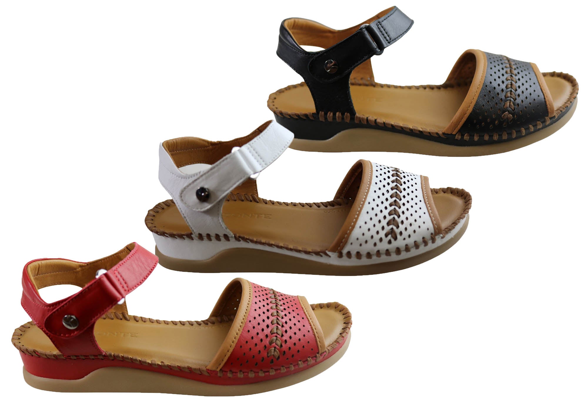 Orizonte Mellie Women's Comfortable Leather Sandals - European Style Summer Casual Sandals for Walking, Travel & Beach Outfits