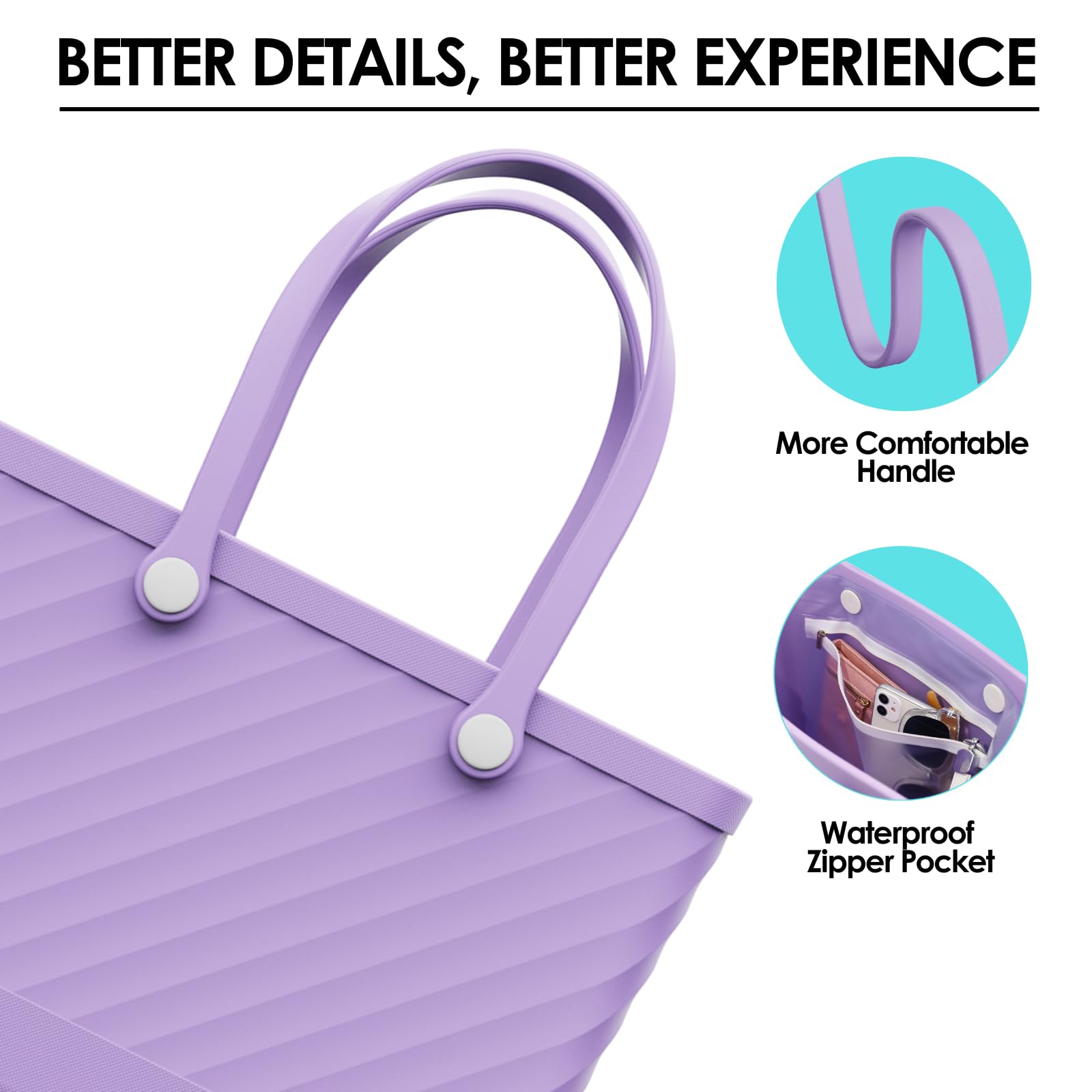 Women's Medium Waterproof Beach Bag – Sandproof Leakproof Tote with Zipper Pocket for Travel, Pool, Boat, Gym, and Outdoor Adventures