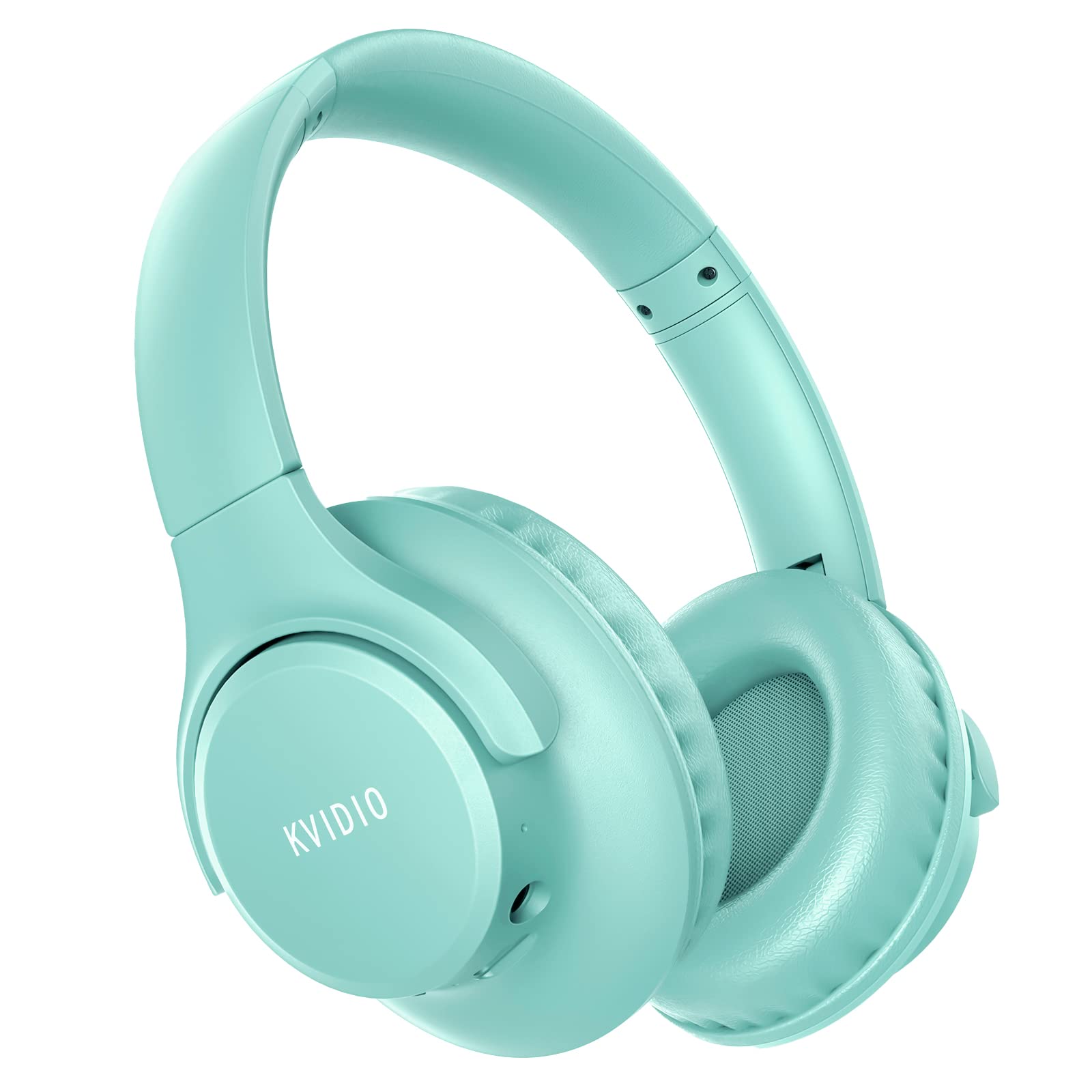 KVIDIO Wireless Bluetooth Over-Ear Headphones with Microphone, 65H Playtime, Foldable Lightweight Design, HiFi Stereo & Deep Bass - Perfect for Travel, Work, Gaming & Phone Calls (Green)