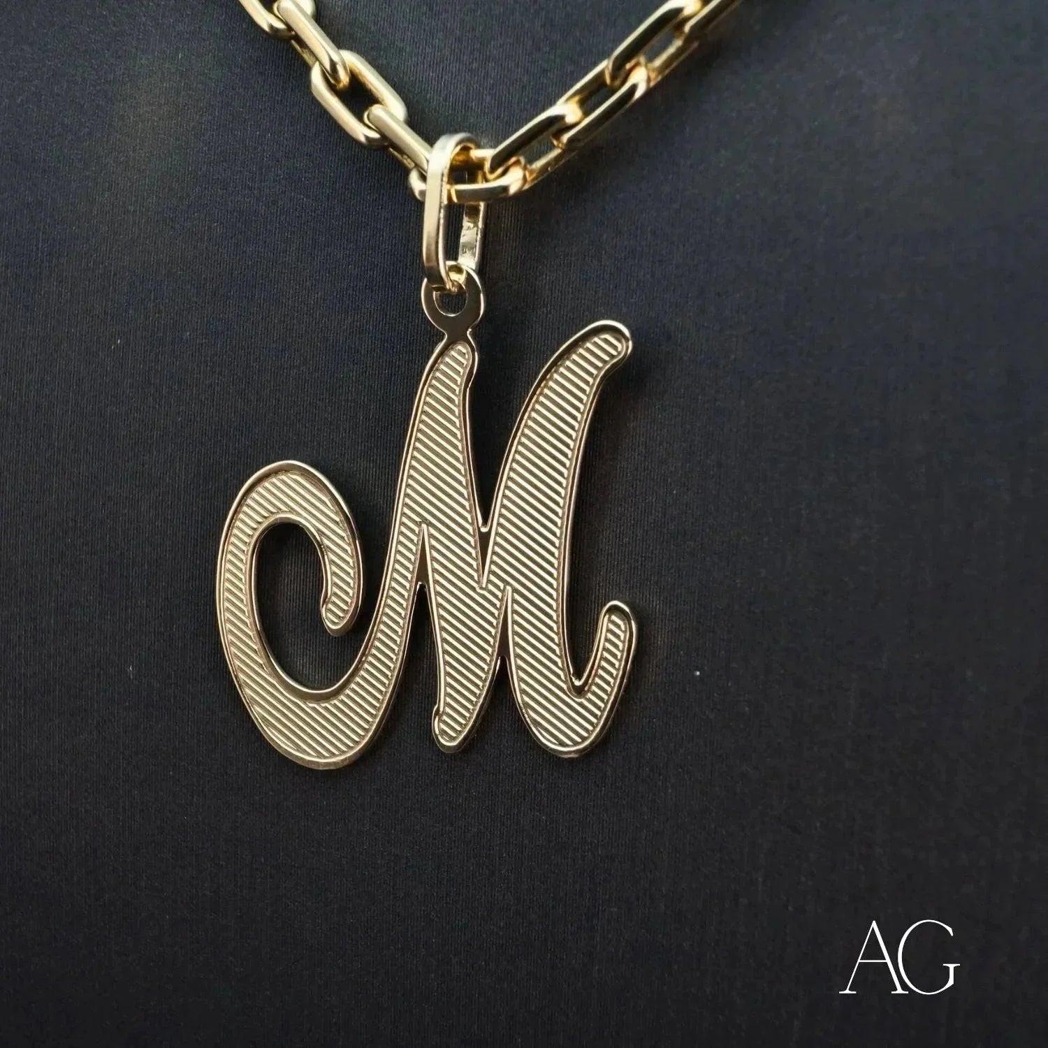 18k Gold Letter M Pendant Necklace - Elegant Initial Jewelry for Women - Perfect Gift for Birthday, Anniversary & Special Occasions