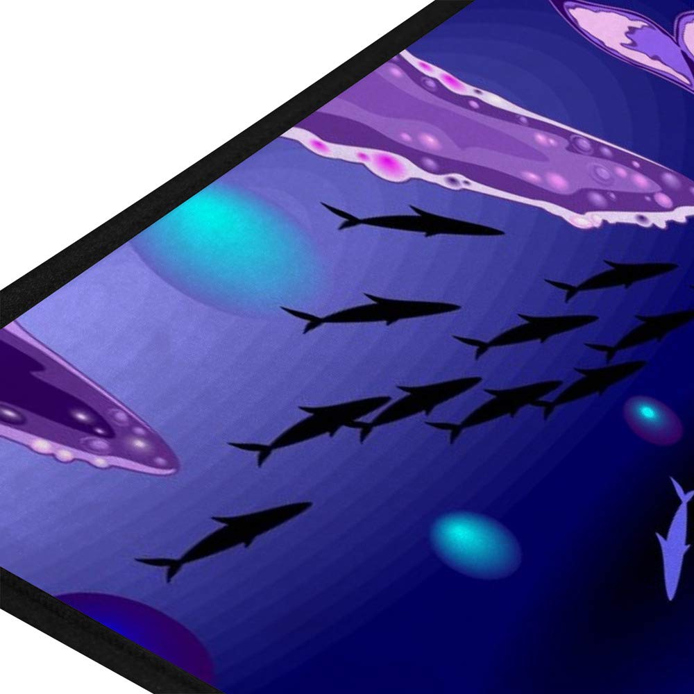 Non-Slip Memory Foam Kitchen & Bathroom Rug - Soft Plush Floor Mat with Humpback Whale Design (39x20 Inch) | Machine Washable, Extra Thick & Waterproof - Perfect for Bathroom, Kitchen, Laundry Room & Nursery Decor