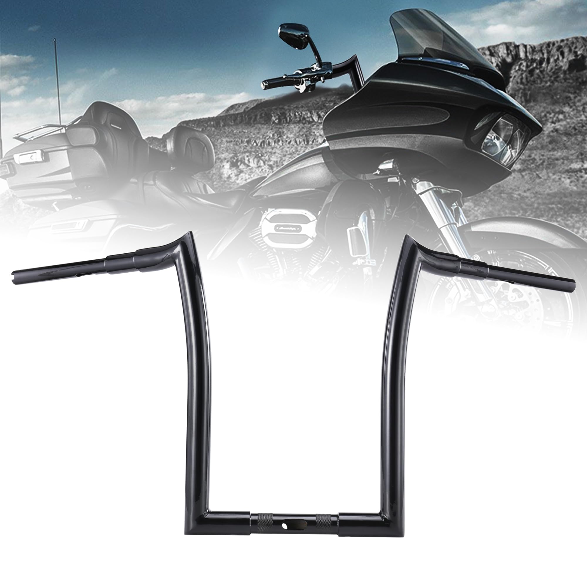 Gloss Black 1.5 Inch Fat Ape Hanger Handlebars - 16 Inch Rise - Easy Wiring - Compatible with Harley Davidson 2015-2023 Road Glide, Road Glide Special & Road Glide Ultra - Perfect for Custom Motorcycle Upgrades & Comfortable Long Rides