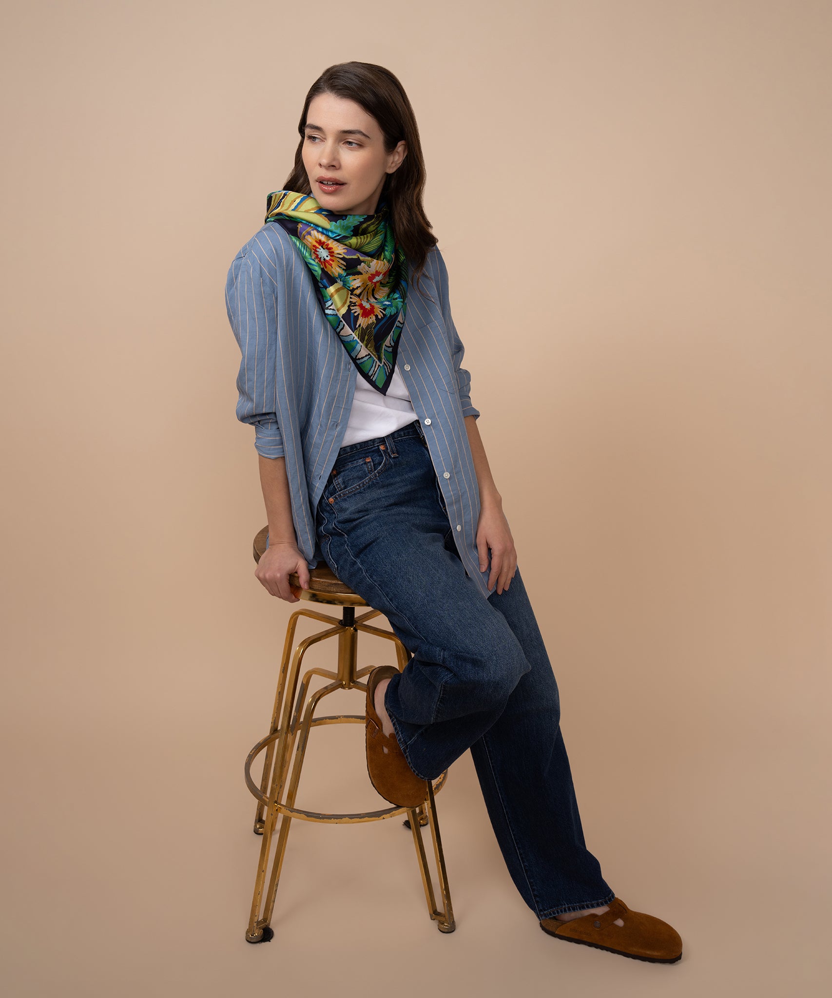 Rainforest 35 Silk Square Scarf - Premium Lightweight Fashion Accessory for Women, Elegant Gift for Mother's Day, Wedding & Office Wear