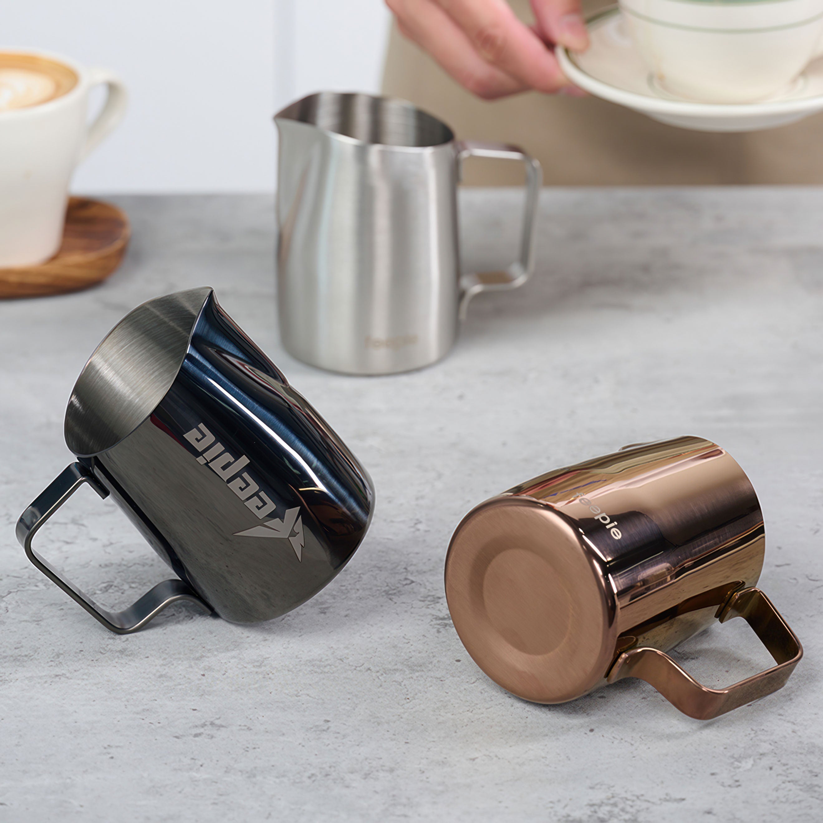 Premium Stainless Steel Beveled Spout Latte Art Milk Pitcher - Barista-Grade for Perfect Coffee Foam & Latte Designs - Ideal for Home & Professional Coffee Shops