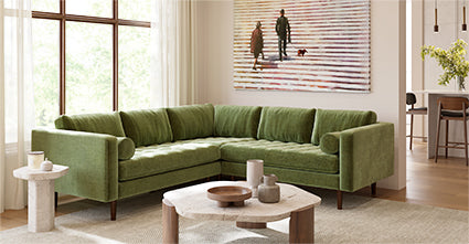 Luxury Napa Velvet Corner Sectional Sofa - Modern L-Shaped Couch for Living Room, Home Theater & Lounge Areas - Soft & Durable Upholstered Furniture for Family Gatherings & Relaxation