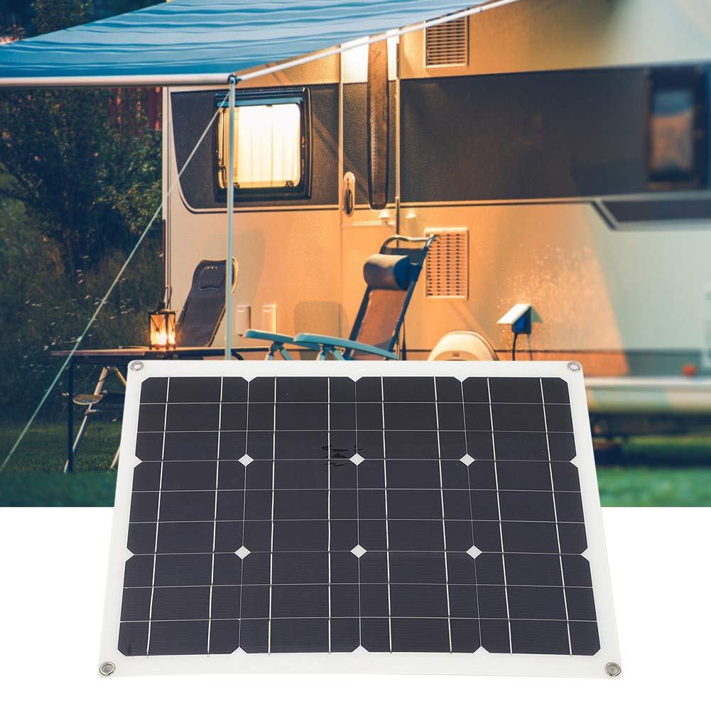 40W Solar Panel Charger - Semi-Flexible Monocrystalline 5V USB Portable Power for Phones, Camping, RV, Boats & Emergency Backup