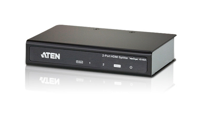 Aten VS182A 2-Port HDMI Splitter - 4K Ultra HD & 1080p Full HD Duplicate/Mirror Display - Perfect for Home Theater, Gaming, and Multi-Monitor Setups
