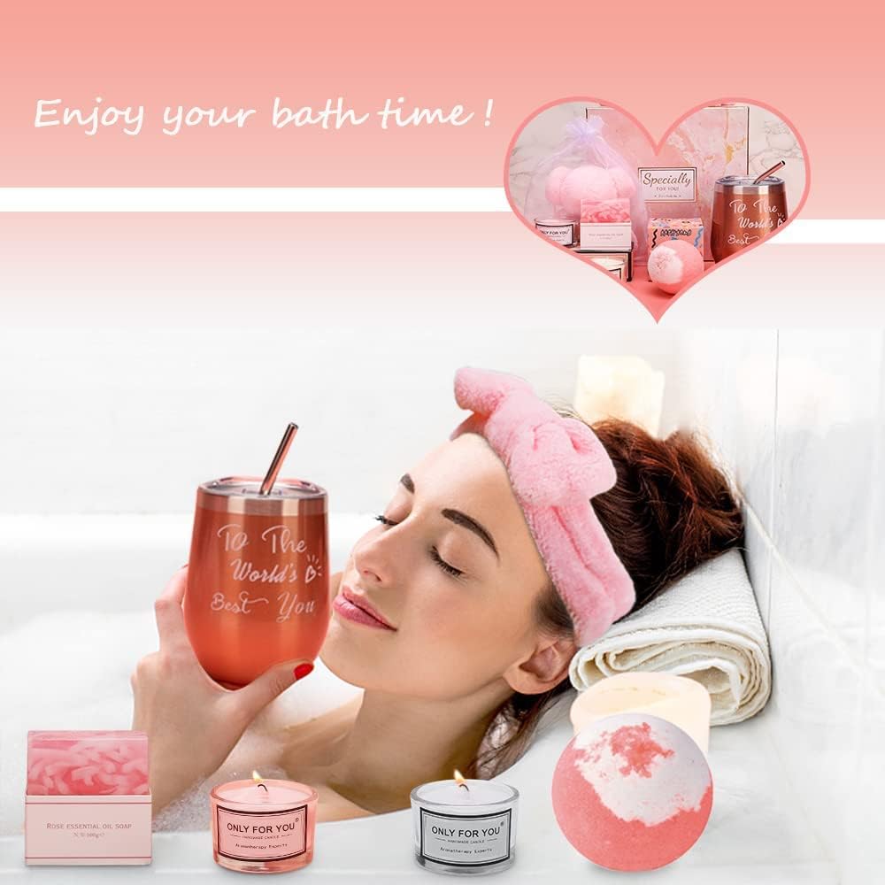 Valentine's Day Gift Set for Her - Relaxing Spa Birthday Present for Wife, Girlfriend, Mom, Sister & Best Friend - Luxury Bath & Body Care Box - Perfect for Mother's Day, Anniversary & Self-Care (Great for Stress Relief & Pampering at Home)