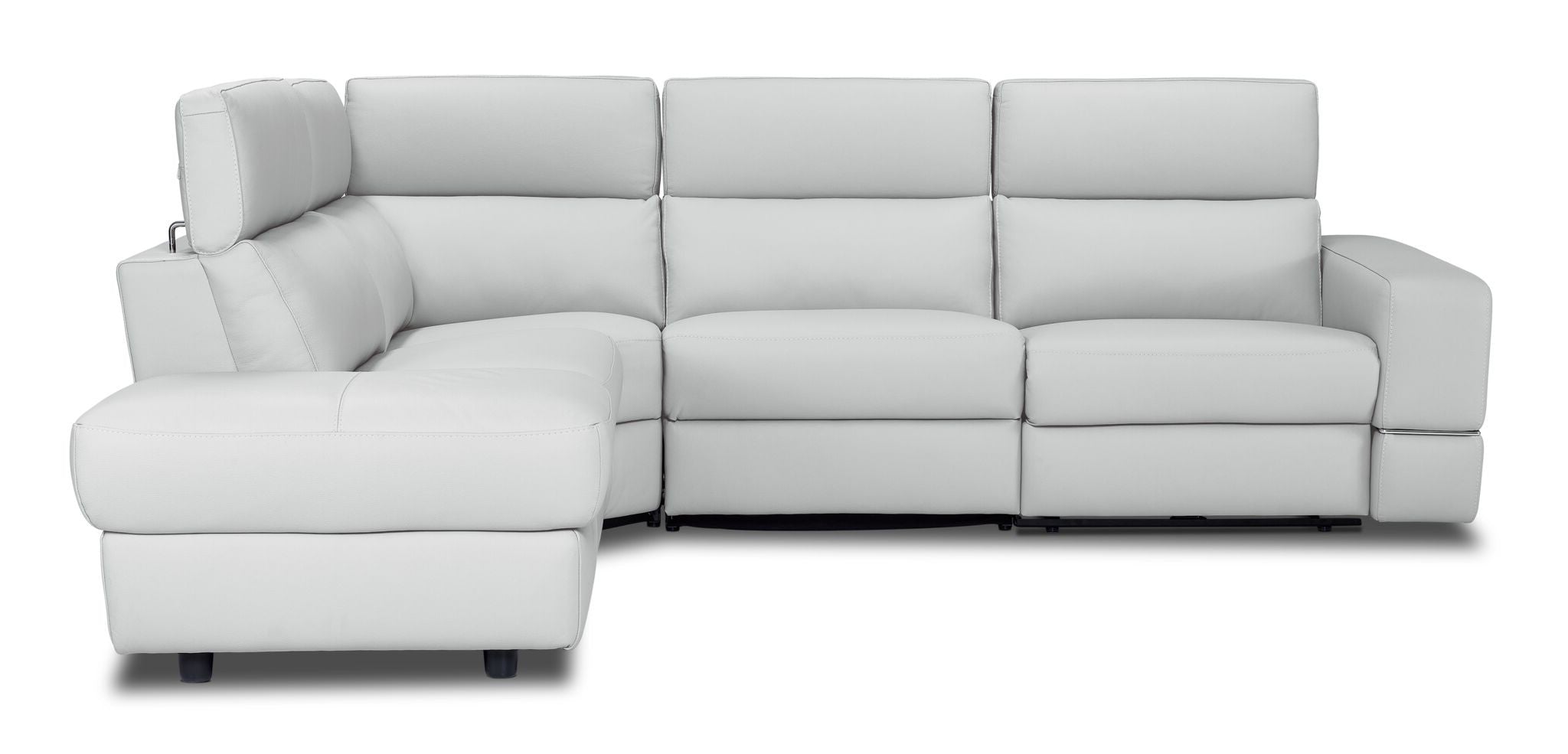 Bianca 3-Piece White Power Reclining Sectional Sofa with Left-Facing Chaise Lounge - Perfect for Living Room, Home Theater & Family Gatherings