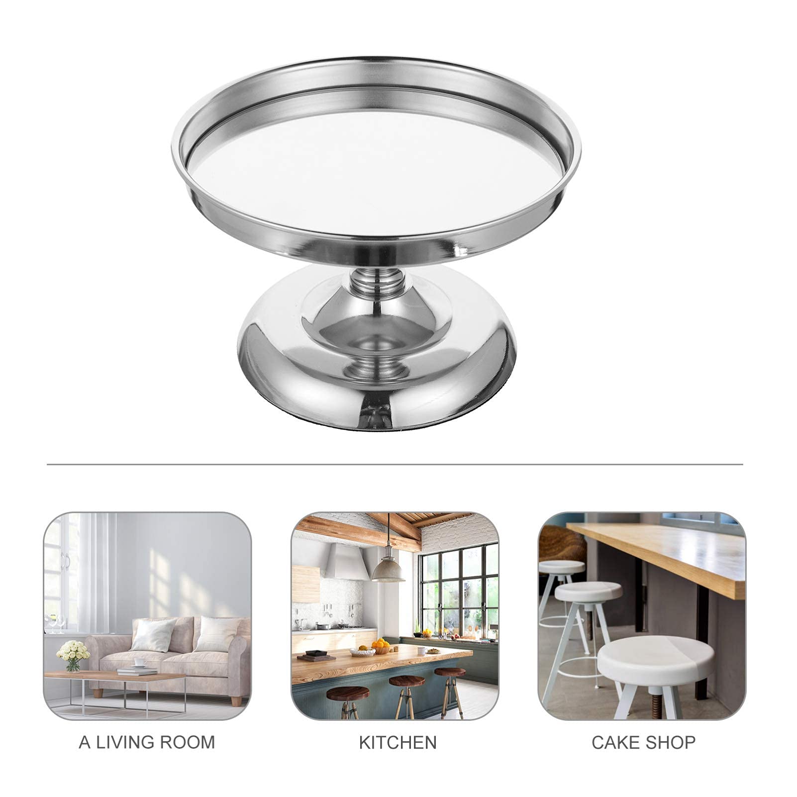 Gold 21cm Round Cake Stand with Base - Elegant Wedding & Party Dessert Display for Weddings, Birthdays, Cupcakes & Special Events