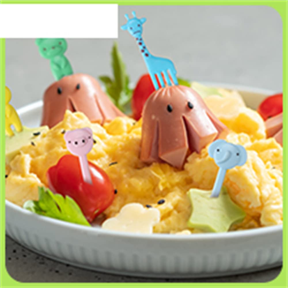 20-Piece Cartoon Animal Food Picks Set - Fun Bento Box & Fruit Picks for Kids, Mini Forks for Desserts, Cakes, Pastries - Perfect for Parties, Christmas Decorations & Lunchbox Accessories