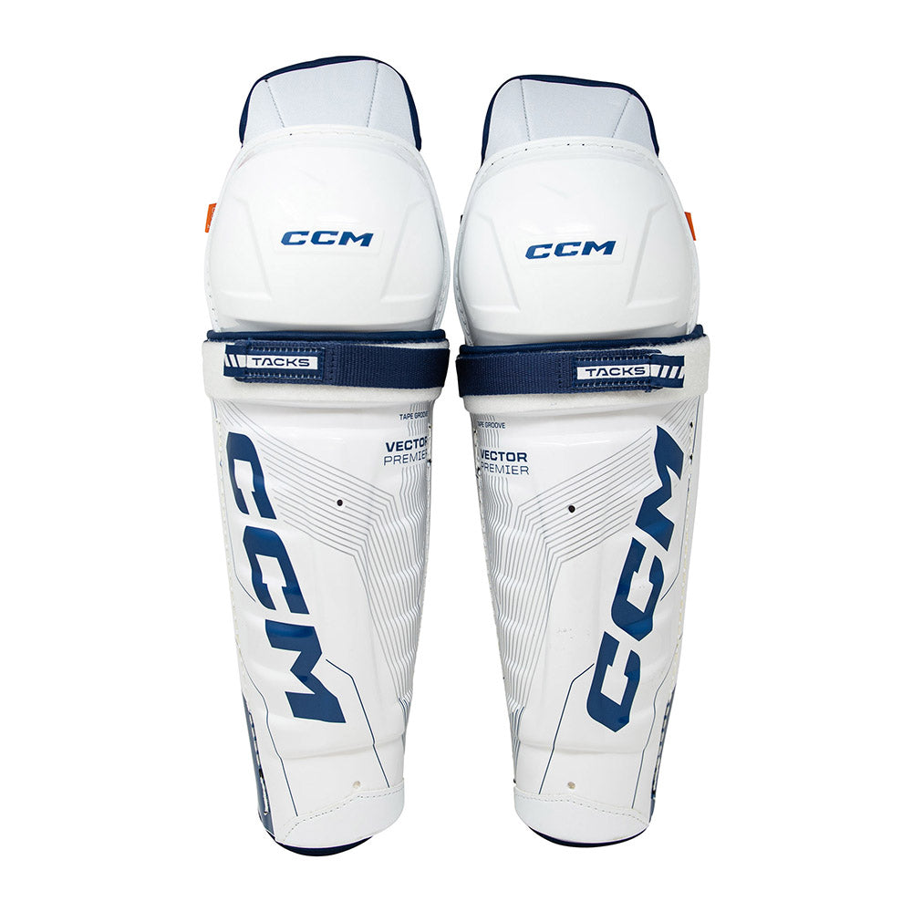 CCM Tacks Vector Premier 2024 Senior Ice Hockey Shin Guards - Protective Gear for Hockey Players - Perfect for Games, Practices & Training Sessions