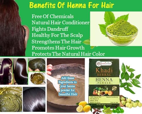 KHADI RISHIKESH 100% Natural Ayurvedic Henna Hair Powder with Amla, Shikakai & Herbs - Organic Hair Conditioner for Men & Women, Reduces Dandruff & Enhances Color (150g) | Perfect for Natural Hair Care, Coloring & Scalp Treatment at Home