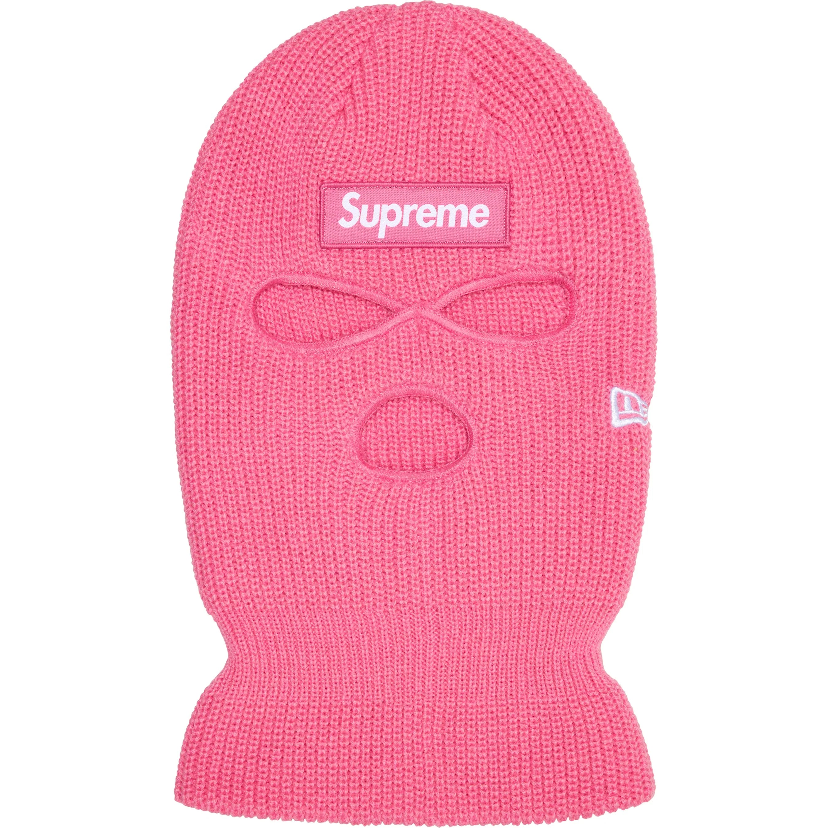 Supreme New Era® Box Logo Balaclava Face Mask - Pink for Winter Sports & Outdoor Activities