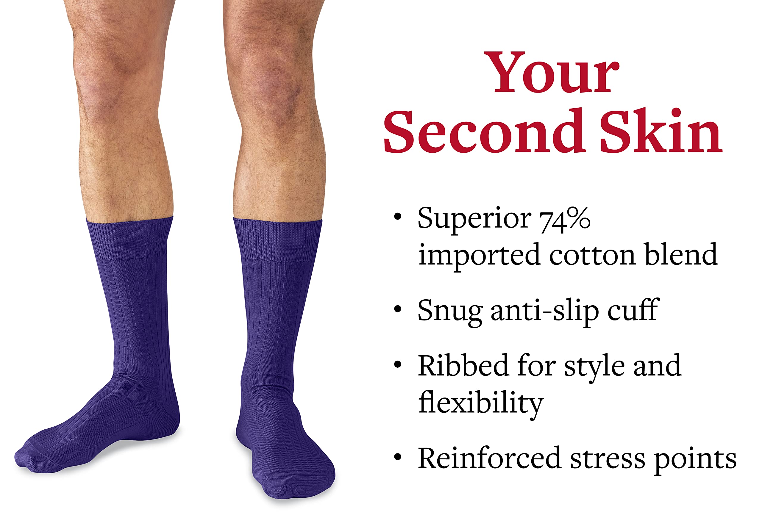 Premium Cotton Dress Socks for Men - Breathable & Comfortable Formal Socks - Classic Mid-Calf Business Socks by Boardroom Socks - Perfect for Office, Wedding & Professional Occasions