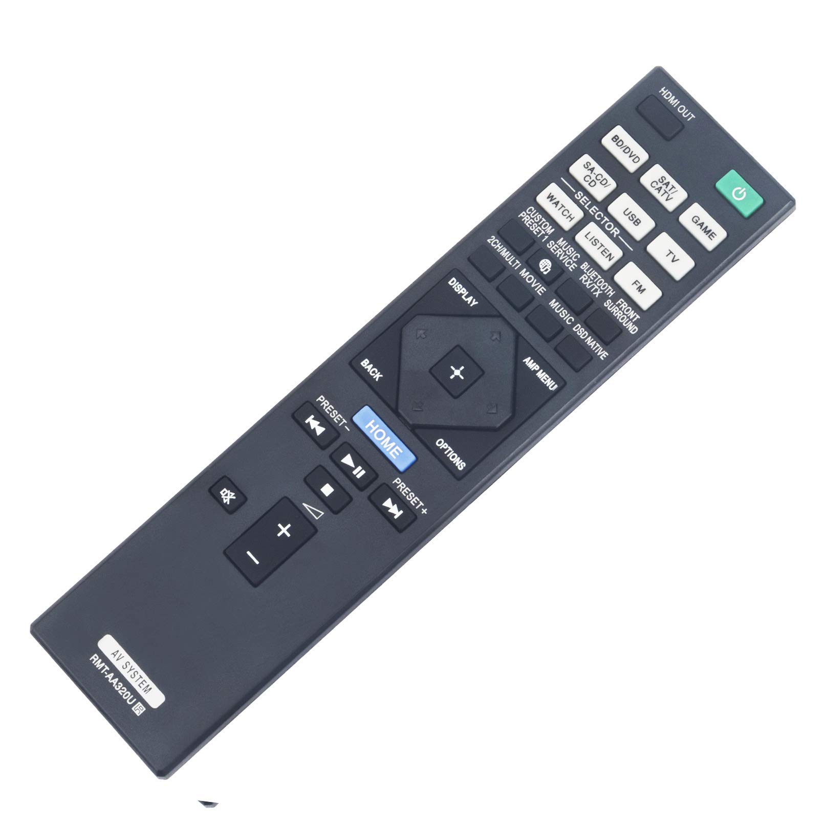 RMT-AA320U Replacement Remote Control Compatible with Sony STR-ZA810ES, STR-DN1080 AV Receiver - Perfect for Home Theater System & Entertainment Setup
