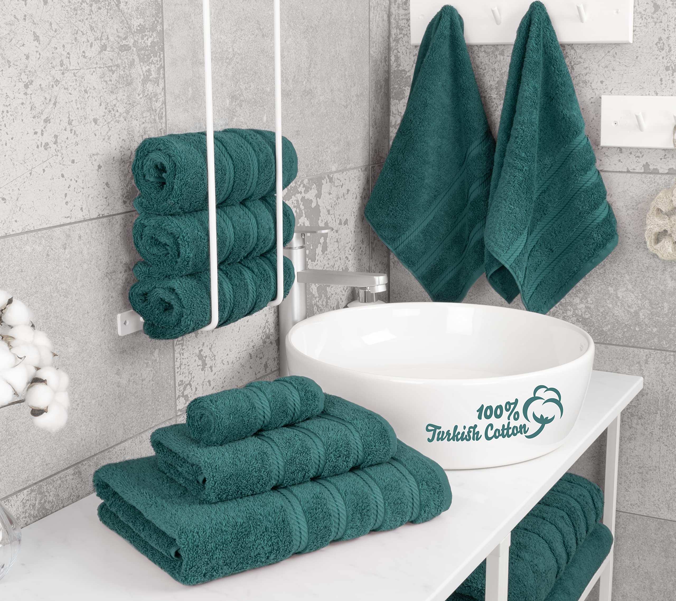 Premium 6-Piece Soft Linen Towel Set with 4 Bath & 4 Hand Towels - Ultra Absorbent Luxury Bathroom Essentials for Spa, Guest Rooms & Beach Trips