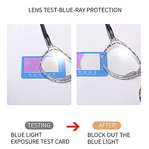 Blue Light Blocking Reading Glasses for Women - Anti Glare Computer Glasses with Spring Hinge & Floral Pattern - Perfect for Office Work, Screen Time & Book Reading