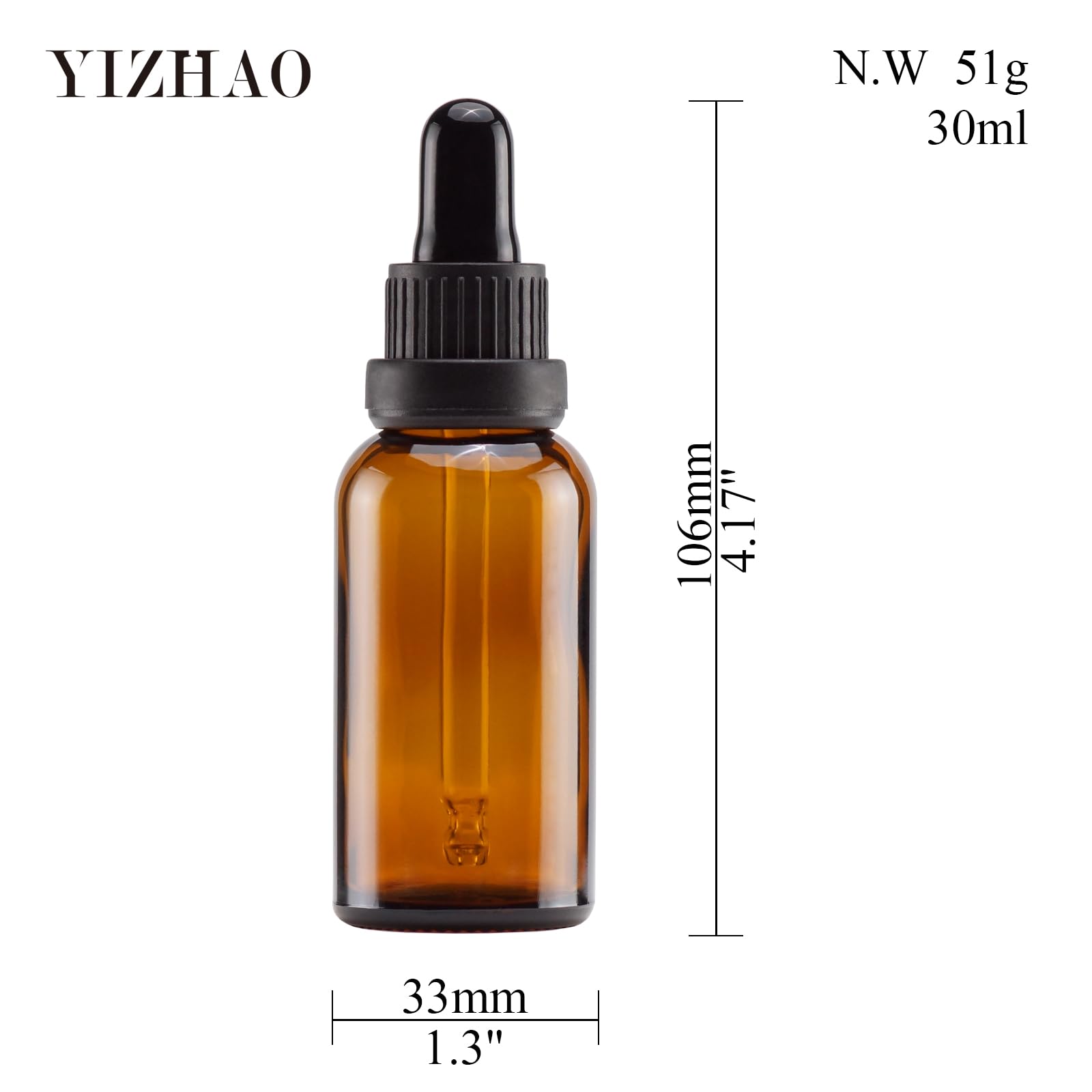 **YIZHAO 1oz Amber Glass Dropper Bottles (24 Pack) – Essential Oil Bottles with Glass Dropper for Aromatherapy, DIY Cosmetics, Tinctures & Liquids – Perfect for Travel, Lab & Pharmacy Use**