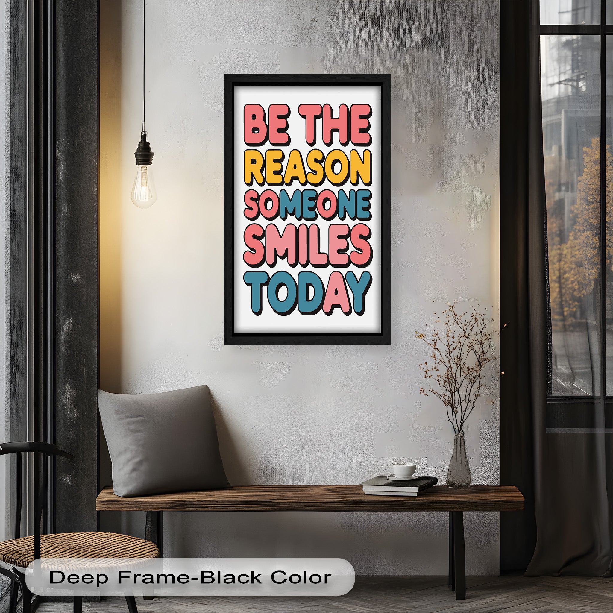 Be the Reason Someone Smiles - Handmade Oil Painting Wall Art for Living Room, Bedroom & Office Decor | Unique Gift Idea for Home & Holidays
