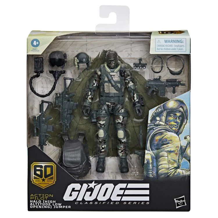 **G.I. Joe 60th Anniversary Classified Series Action Pilot Halo Jumper Deluxe Figure – Collectible Military Toy for Display & Play**    *(Use Cases: Perfect for G.I. Joe collectors, action figure enthusiasts, military toy displays, and imaginative play scenes.)*