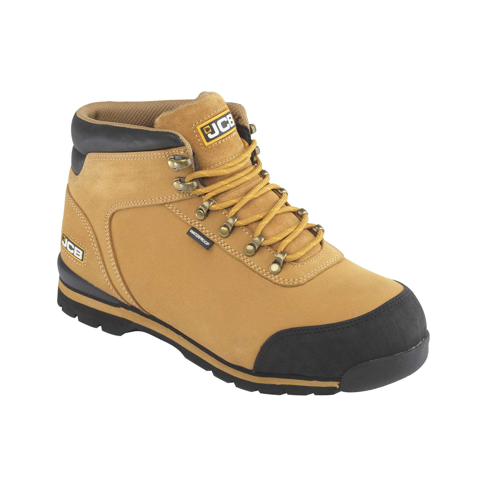 JCB 3CX Unisex Safety Hiker Boots - Dual-Density EVA Phylon & Rubber Outsole - Durable Work Boots for Men & Women - Honey Color - UK Size 8 (EU 42) - Ideal for Construction, Hiking & Outdoor Work Safety