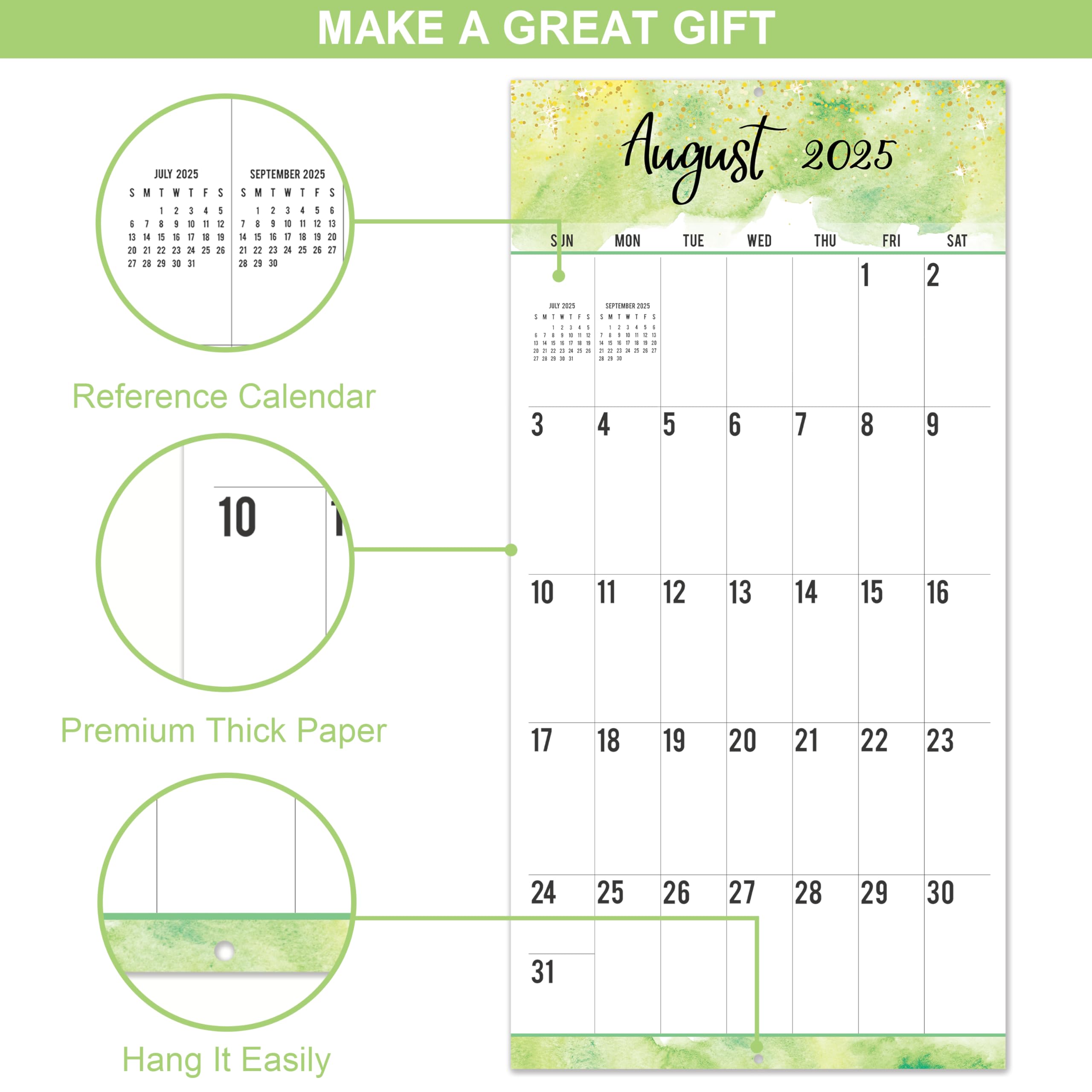 2025-2026 Wall Calendar - 18 Month Large Print Monthly Planner (July 2025-December 2026) | Big Grid Design | 12