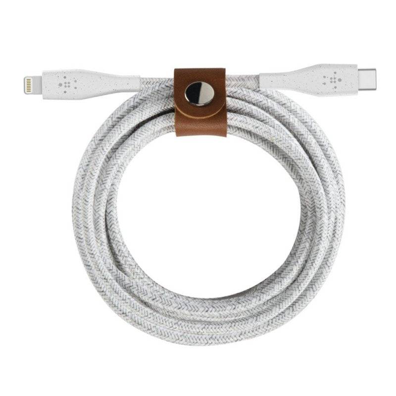 Belkin USB C to Lightning Cable 1.2M (4ft) - DuraTek Plus Fast Charging Cord - White - Perfect for iPhone Charging at Home, Office or Travel