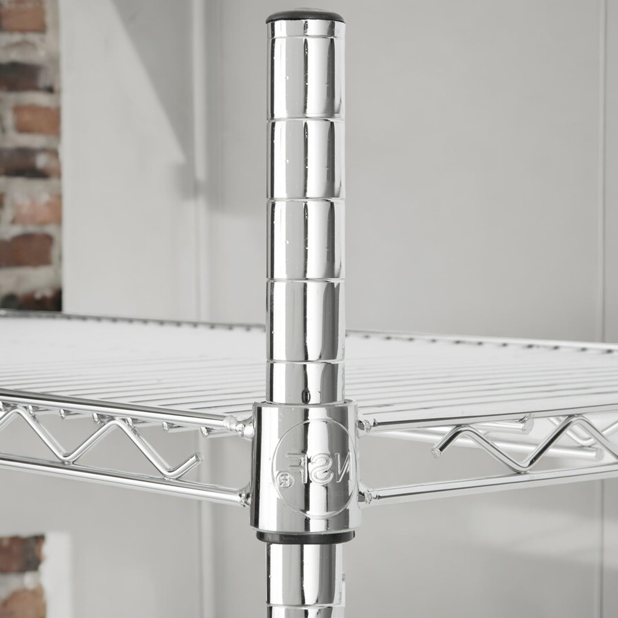 Heavy Duty H14 Chrome Shelving Posts - Set of 4 | Commercial Grade Adjustable Utility Shelf Supports | NSF Certified, Durable & Corrosion-Resistant Metal Posts | Easy Assembly | Perfect for Warehouse, Garage, Retail & Industrial Storage Racks