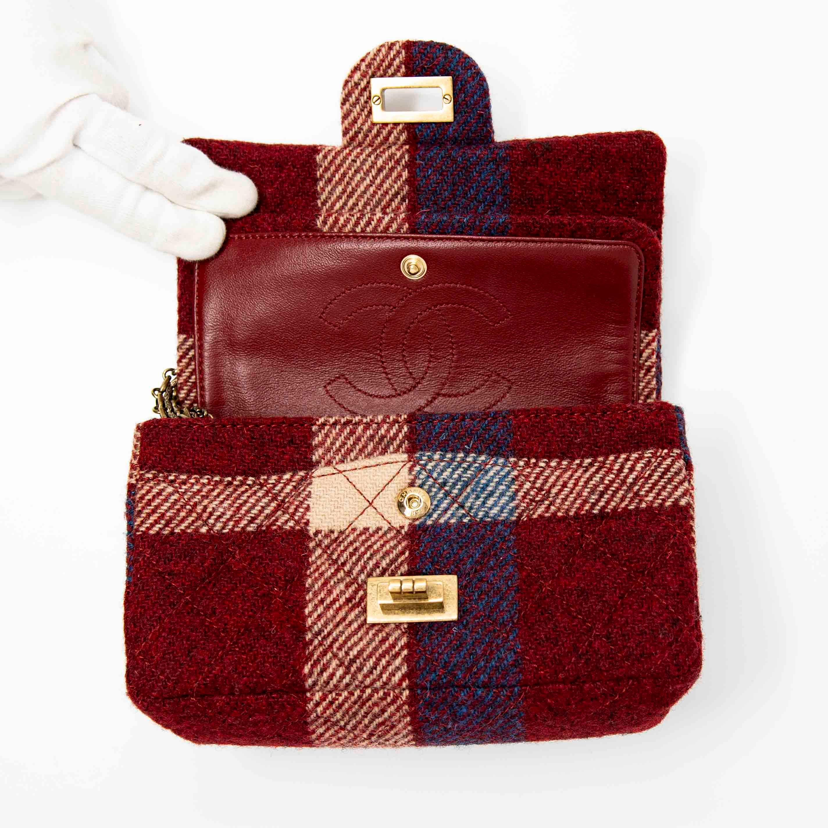 Chanel Red Tweed 2.55 Reissue 224 Flap Bag - Luxury Designer Handbag for Women | Perfect for Evening Events, Parties & Special Occasions